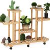 Relaxdays Bamboo plant shelf (10037588) Porta piante