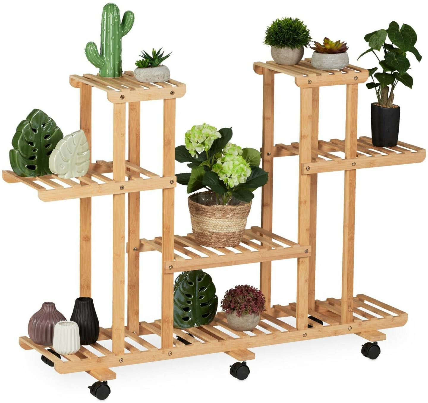 Relaxdays Bamboo plant shelf (10037588) Porta piante