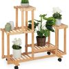 Porta piante Relaxdays Bamboo plant shelf (10037578)