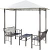 Gazebi vidaXL Gazebo with tables and benches (2,5 x 1,5 m)white