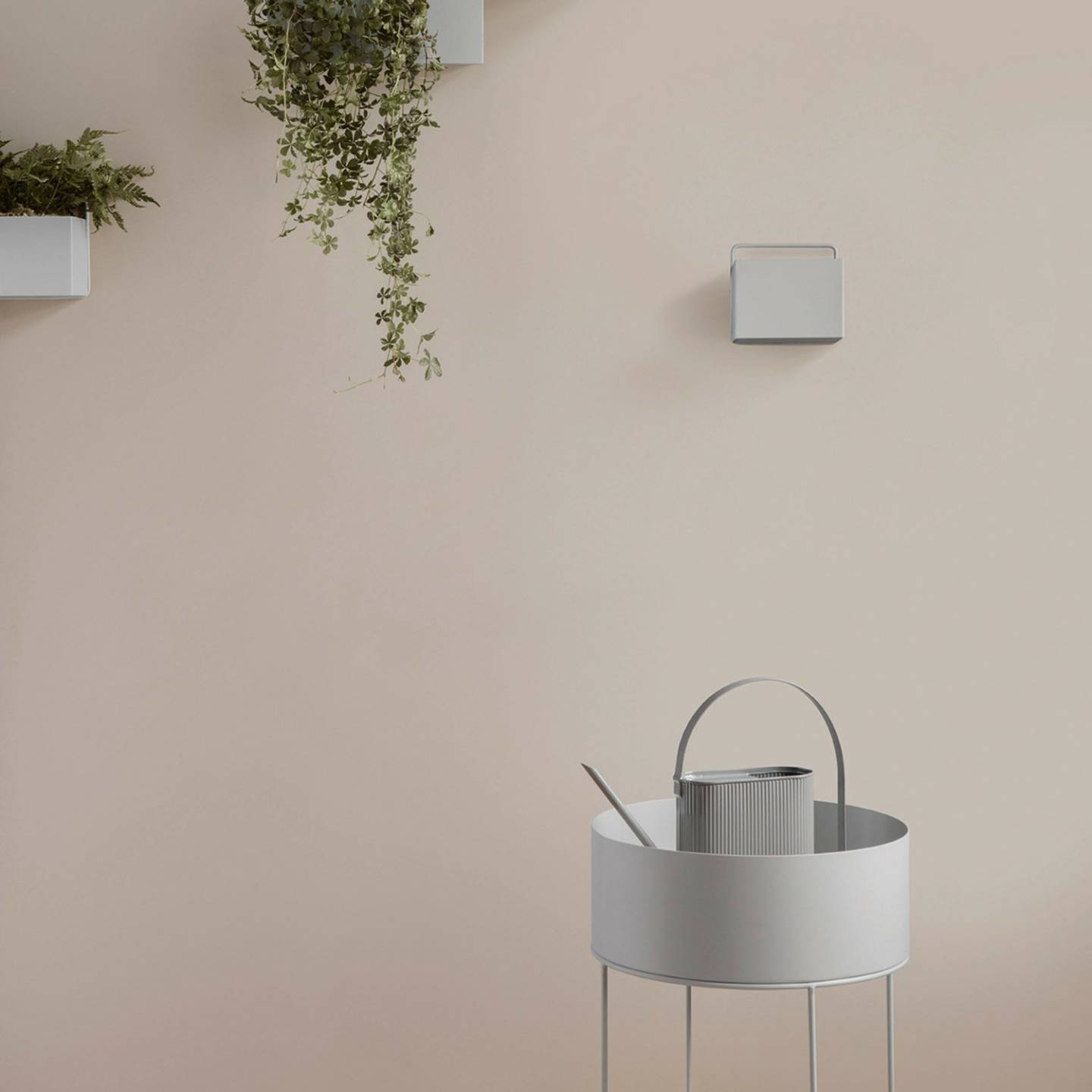 ferm LIVING Plant Box RoundLight Grey Porta piante